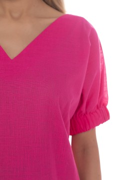 Блузка розовая с асимметричным низом Lady Taiga(фото3)
